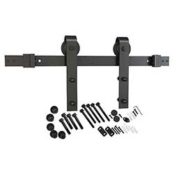 Flat Rail Side Mount Matte Black Barn Door Hardware